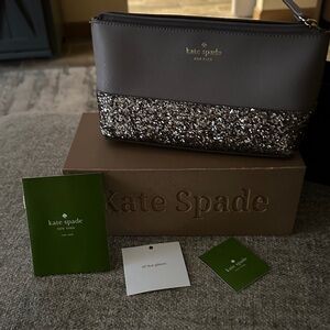 Kate Spade Gray and Silver Glitter with homemade box for protection. NWT